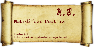 Makróczi Beatrix névjegykártya